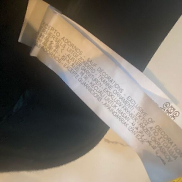 Zara Basic Cropped Wide Leg Black Pants Side Stripe with ZARA repeated Size L - Picture 10 of 13